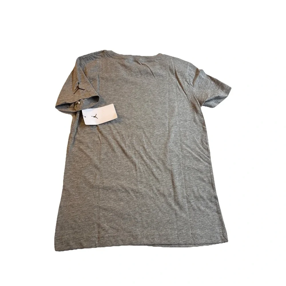 AIR JORDAN Jump Man  Graphic Print Short Sleeve T Shirt Boy's‎ LARGE 12-13 Grey